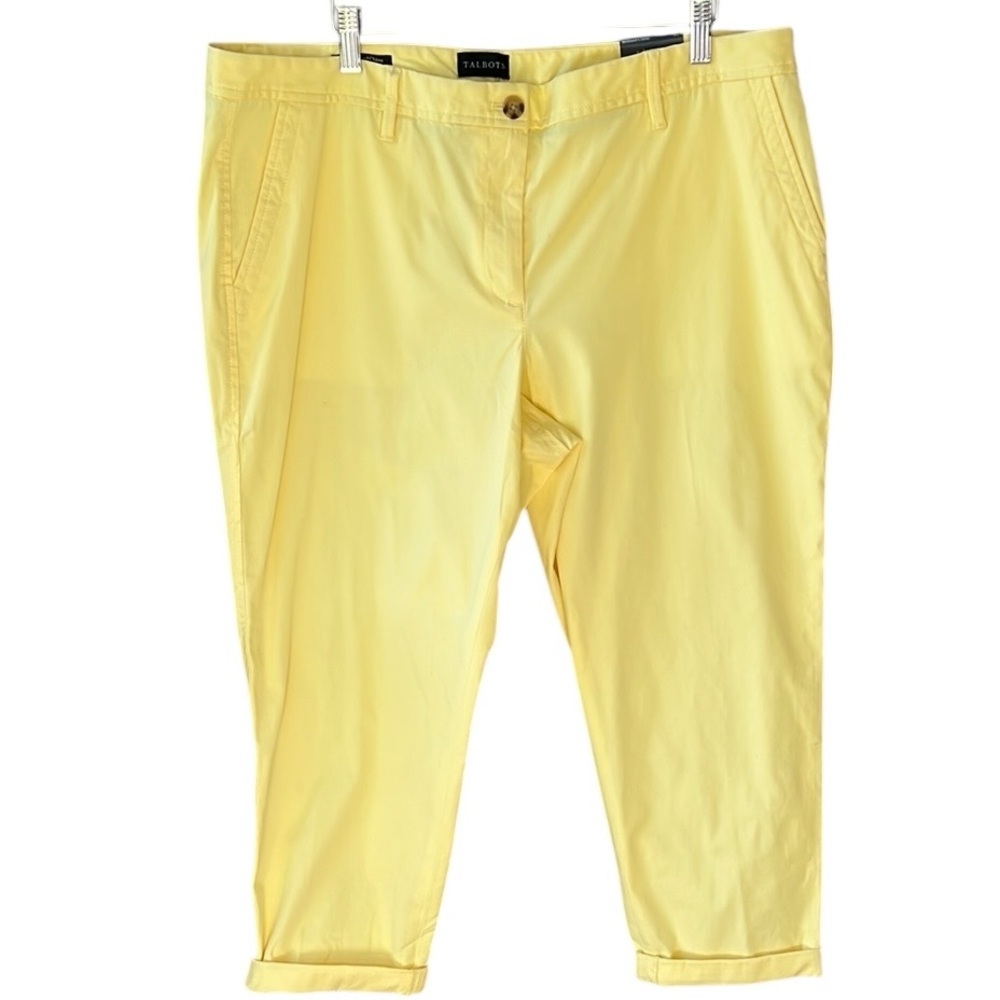 Talbots New w Tag Butter Yellow 16P Essential Relaxed Chino Pants Ankle Length